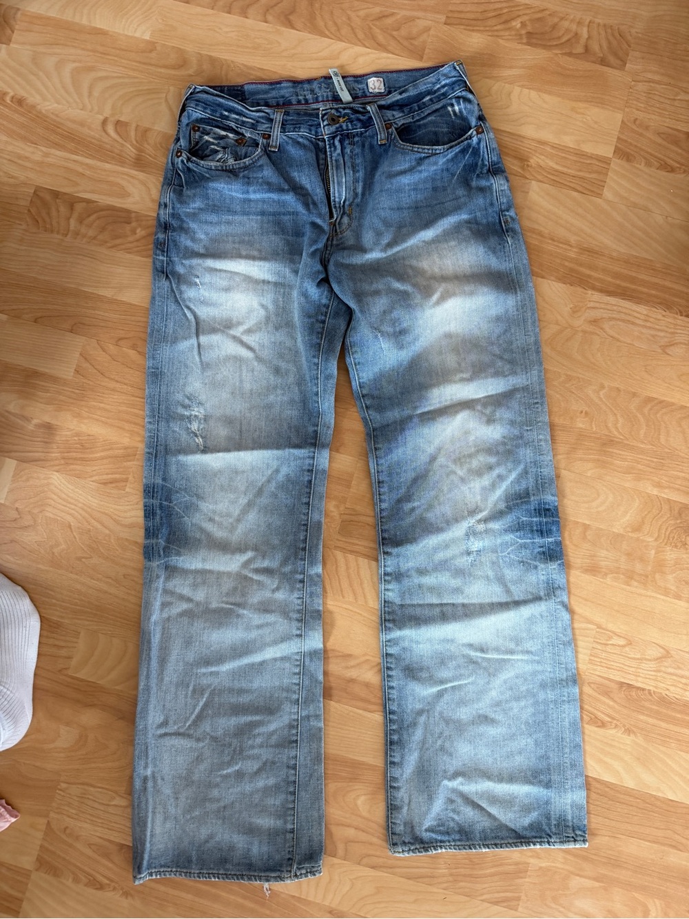 BKE Men's Faded Blue Bootcut Jeans
